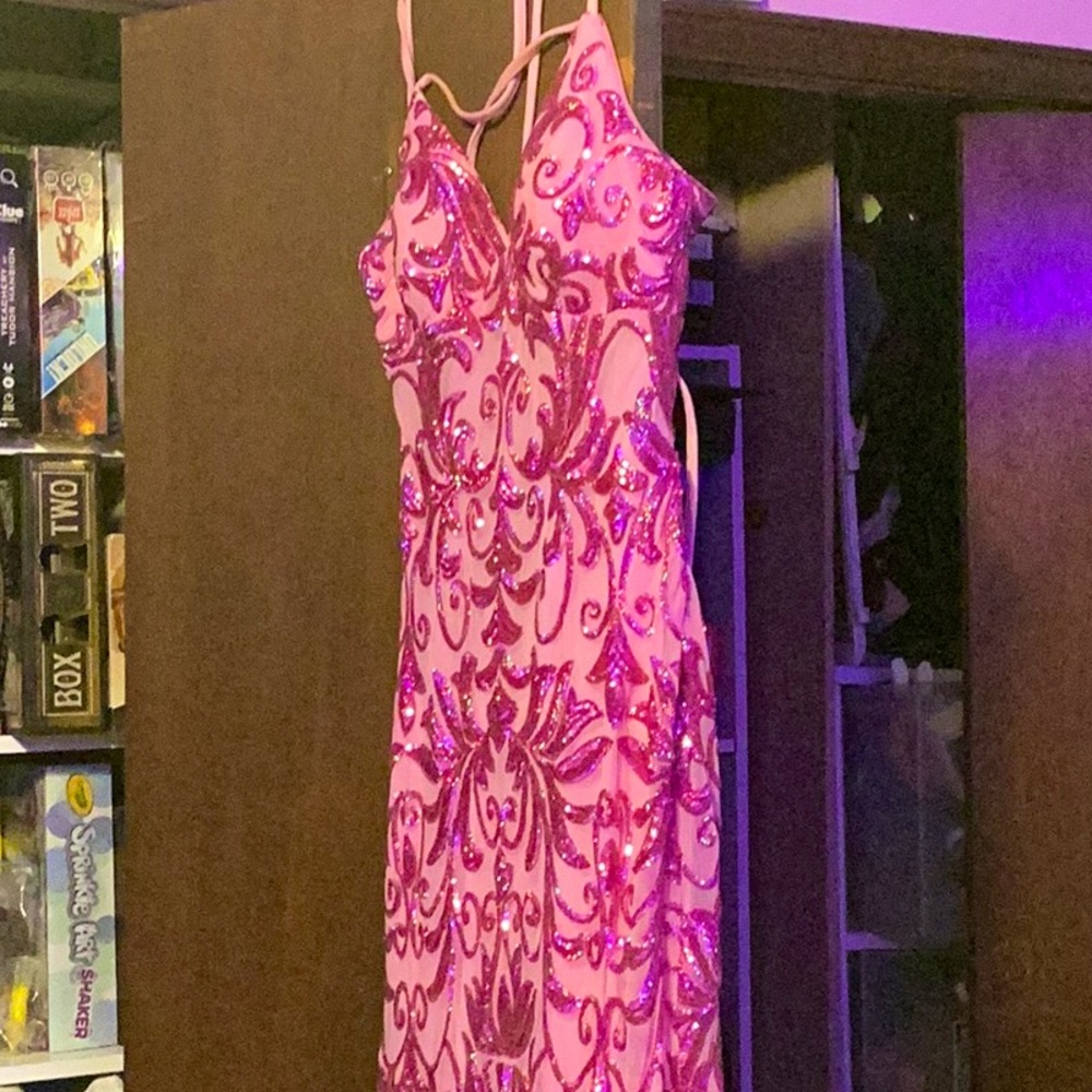 Morgan & Co Pink Spaghetti Strap Sundress